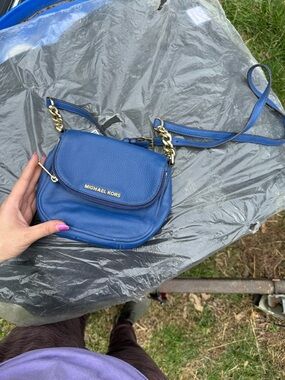 Michael Kors Blue Leather Crossbody Purse